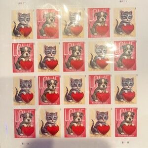 Sheet of 20 USPS Dog and Cat Love stamps#205798927458